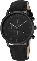 Mens Watches, Chronograph Analog Quartz Movement Dress Watch Casual Leather Band Date Watches for Men Roman Numerals