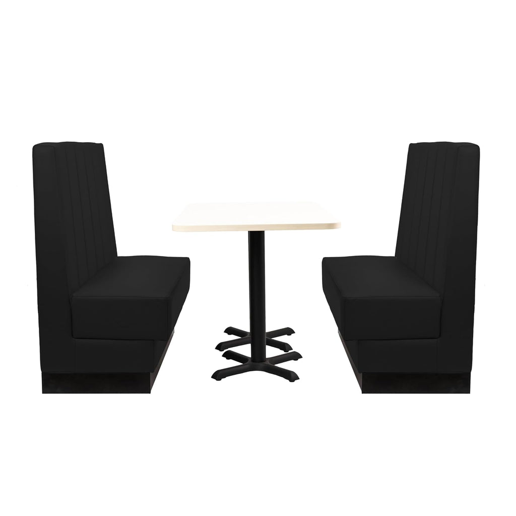 FDP Pro Series Channel Back Single-Sided Restaurant Booth - Black