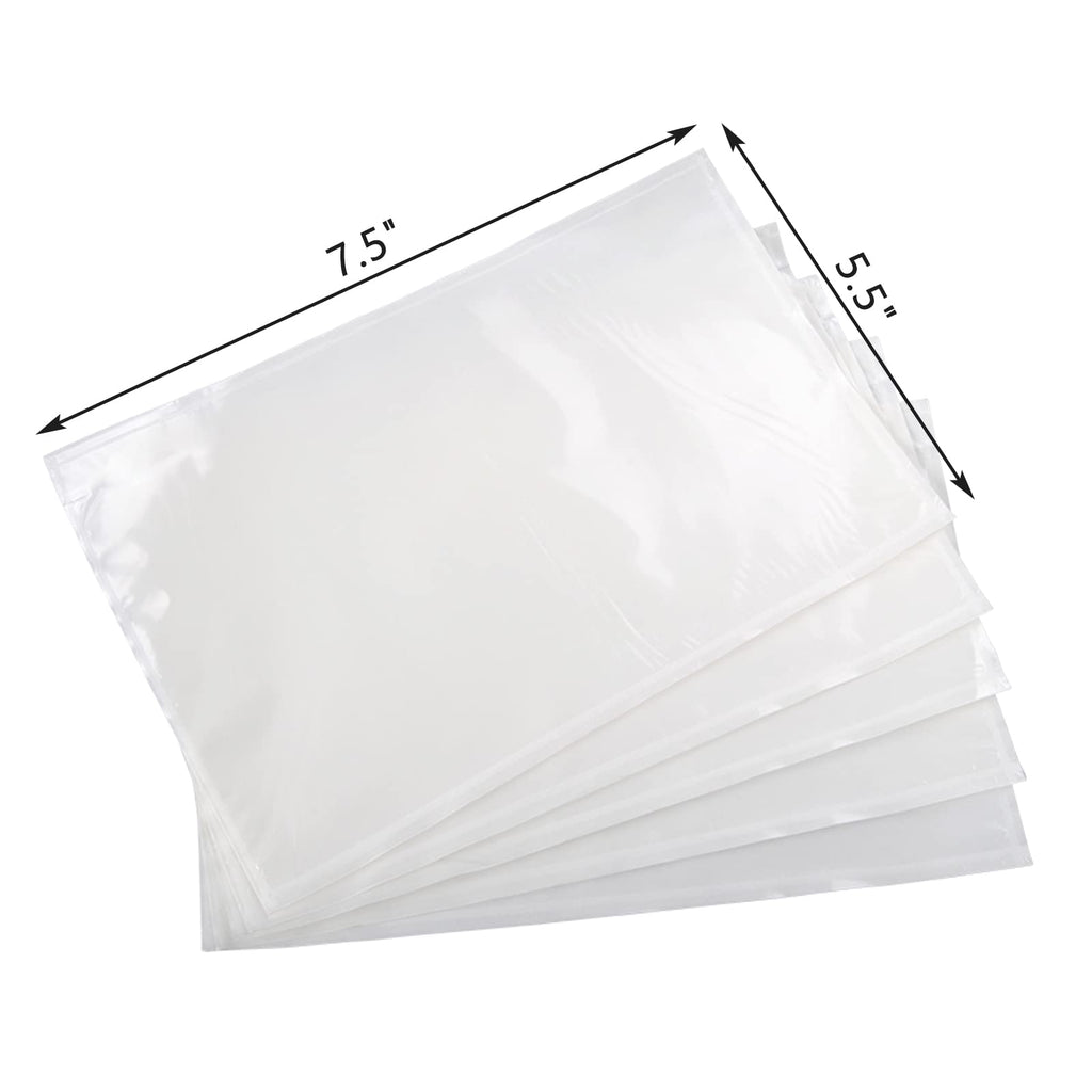 Packing List Envelopes, Clear 7.5" x 5.5" Self Adhesive Shipping Labels Envelope Pouches (500 Pack)