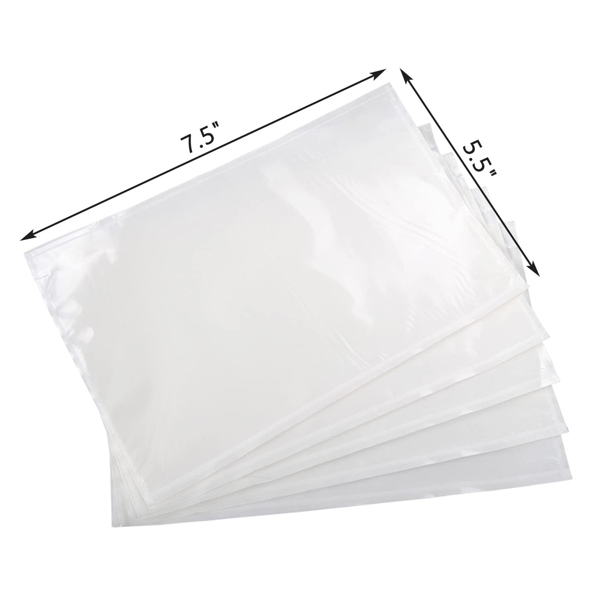 Packing List Envelopes, Clear 7.5" x 5.5" Self Adhesive Shipping Labels Envelope Pouches (500 Pack)