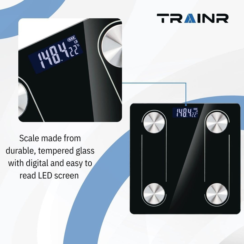 Digital Body Scale Trnr-BDYSCLE-BLK, Home Essential Body Weight Scale for People, Durable Bathroom Accessory