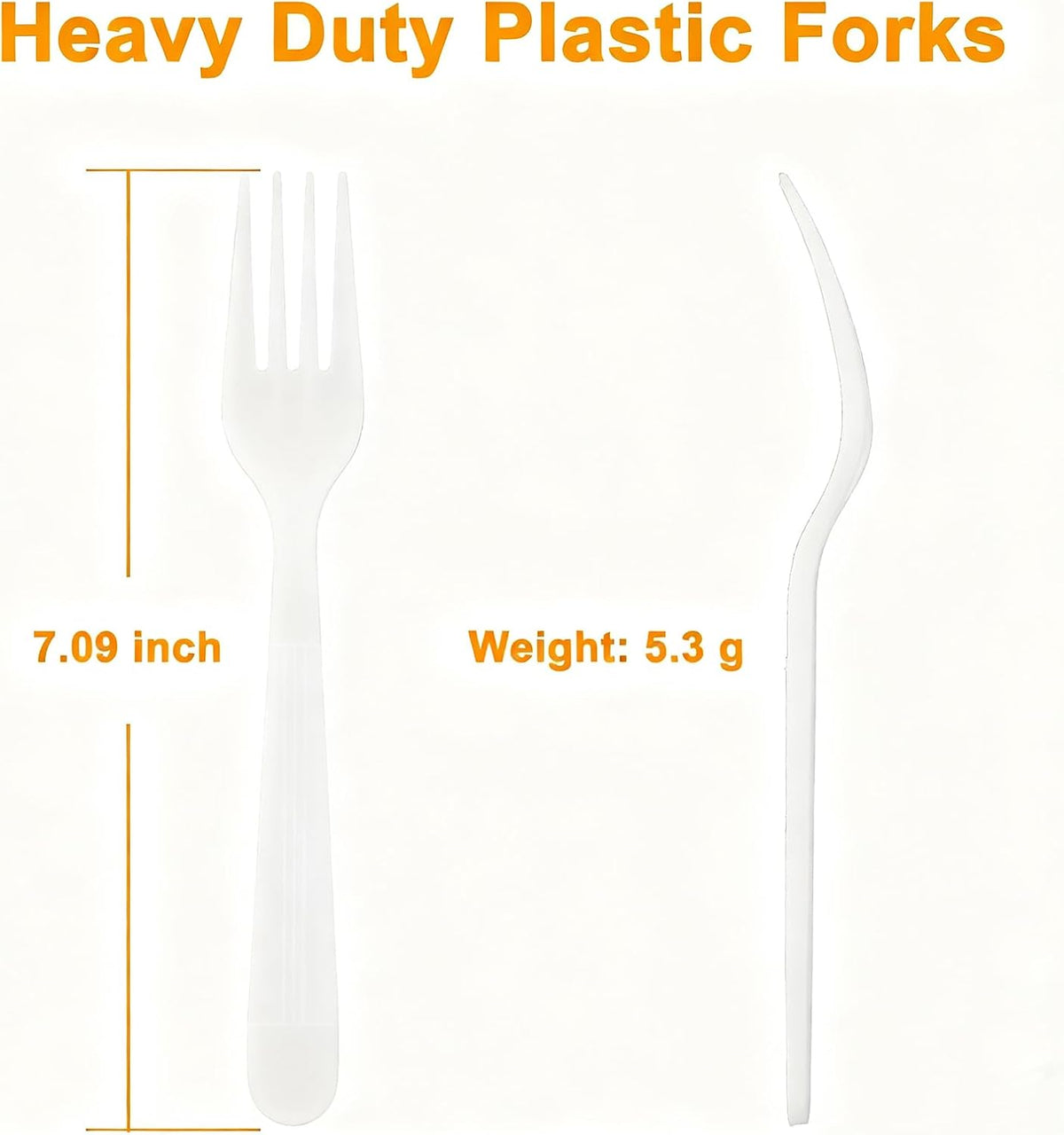 1000 Count Plastic Forks White, Bulk Disposable Forks Plastic Silverware, Heavy Duty Forks Disposable Cutlery Heat