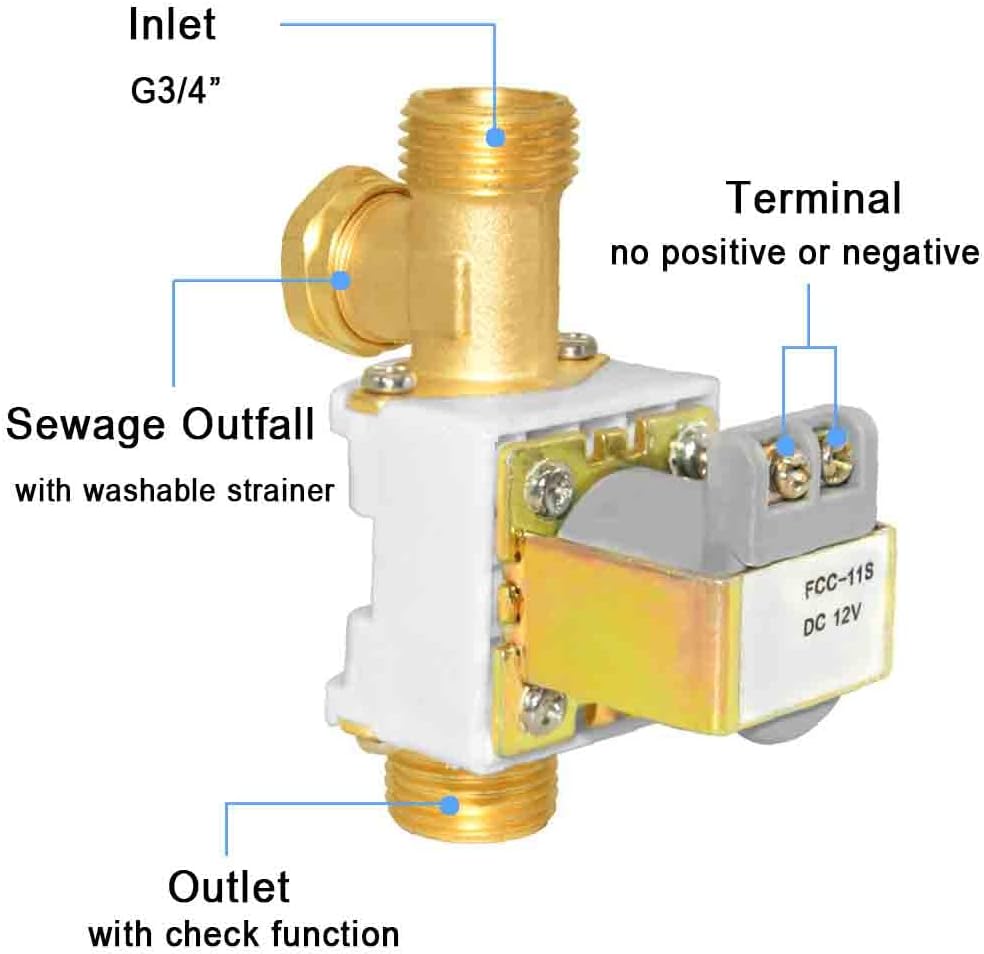 Beduan High flow 3/4" 12V Plastic Water Electric Solenoid Valve Normally Closed