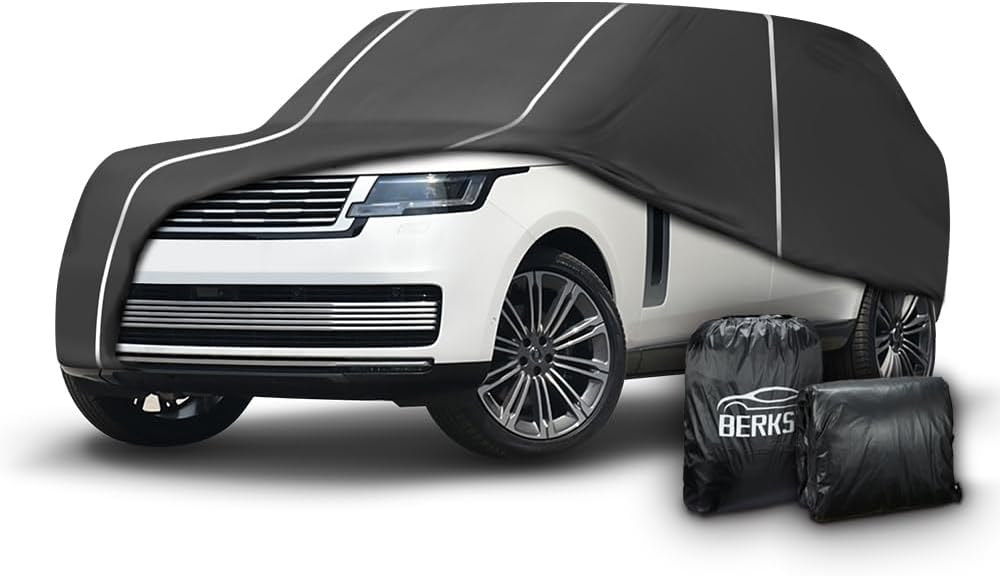 Fluorescent Strip Design Waterproof Car Cover Compatible for Range Rover 2011-2024 All Weather 6 Layers Full Car