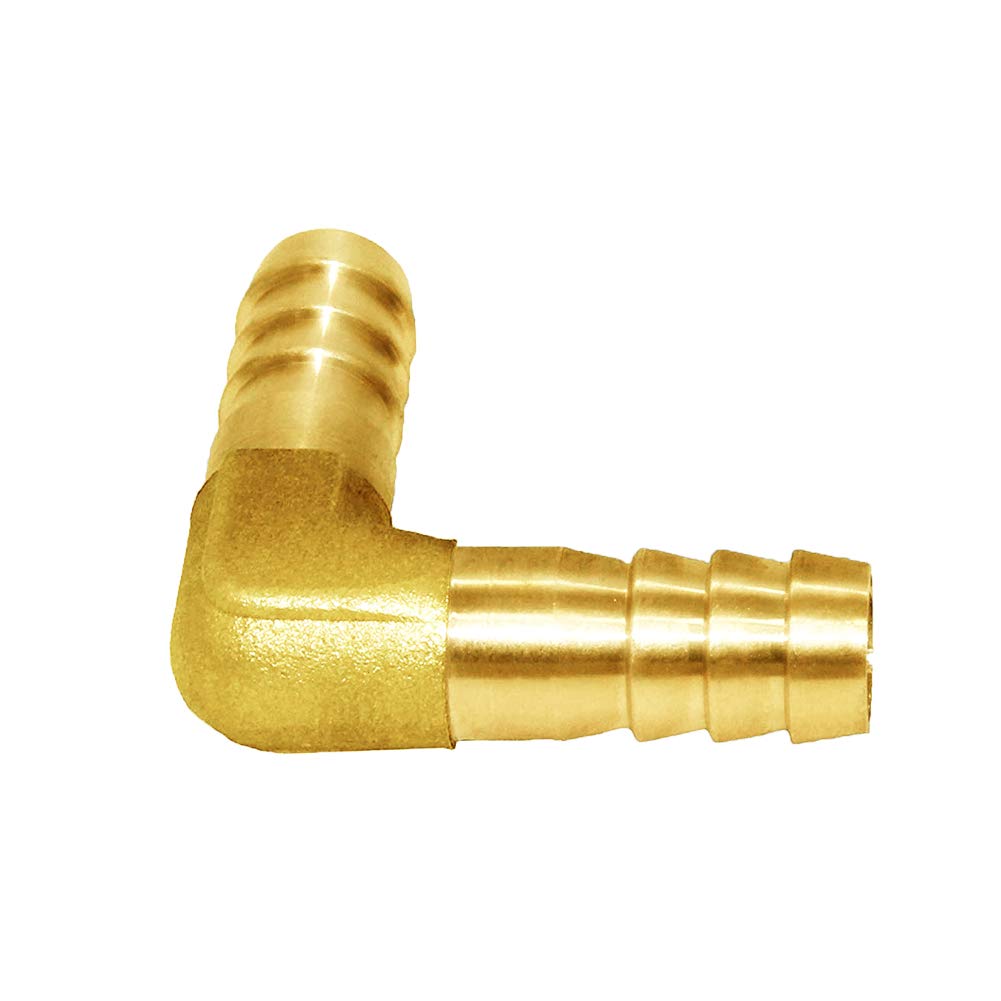 Joywayus 5PCS 1/4" Hose Barb Fitting Brass 90 Degree L Right Angle Elbow