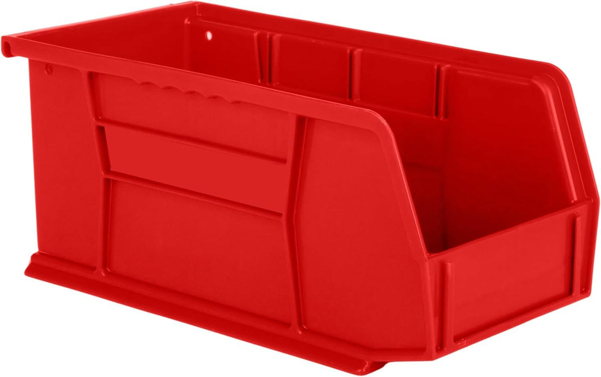11" x 5.5" x 5" (12 Pack) Plastic Stackable Storage Bin, Red