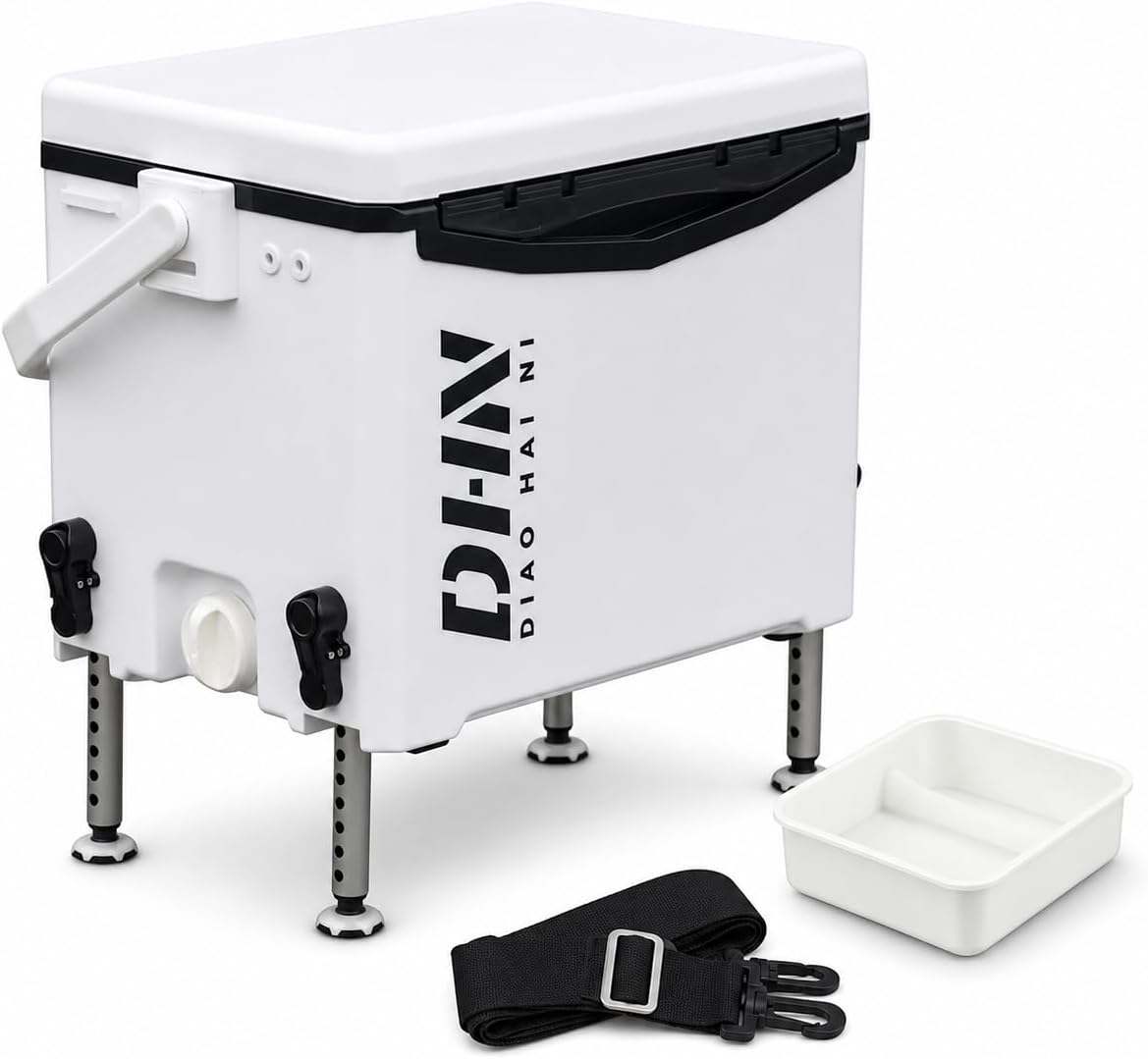 Insulated Fishing Tackle Box and Portable with Seat Function for Anglers and Outdoor Enthusiasts, for Outdoor Use