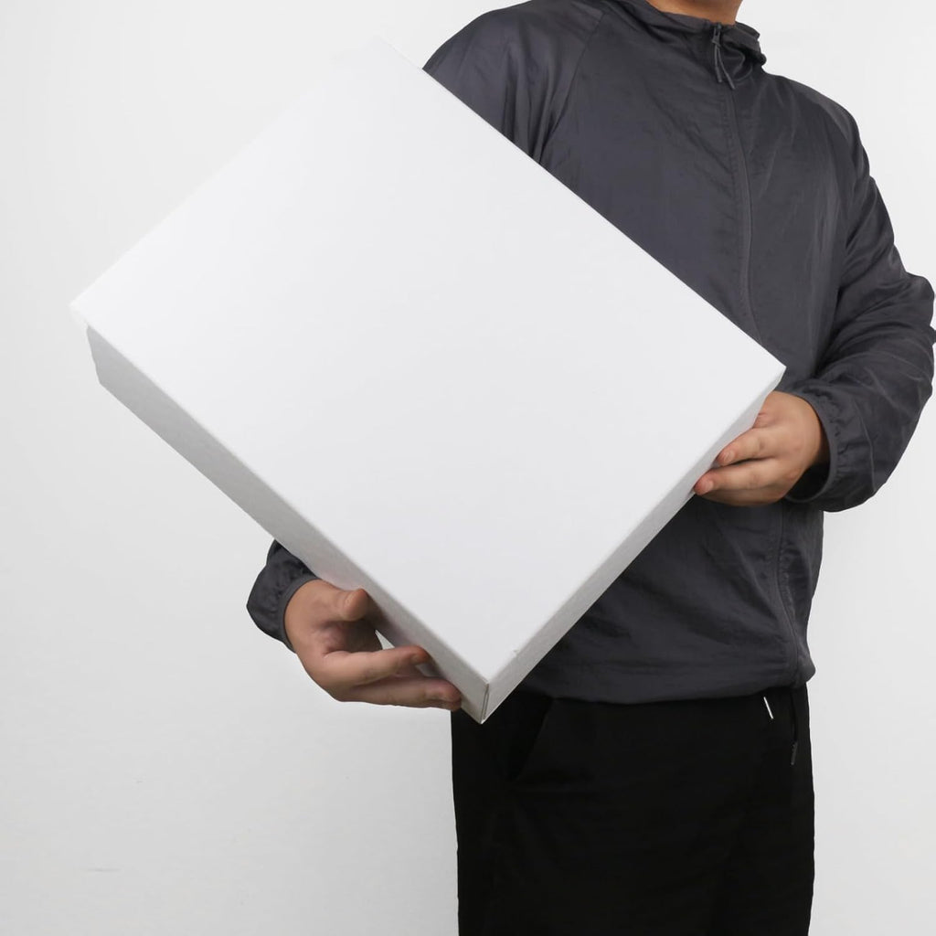 Large White Gift Box with Lid 16.5x13x5.5 inches