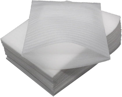White Epe Precut Foam Pouches 100 Pack for Electronics and Plates
