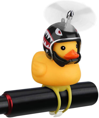 Duck Bike Bell, Rubber Duck Bicycle Accessories with LED Light, Cute Propeller Handlebar Bicycle Horns for Kids
