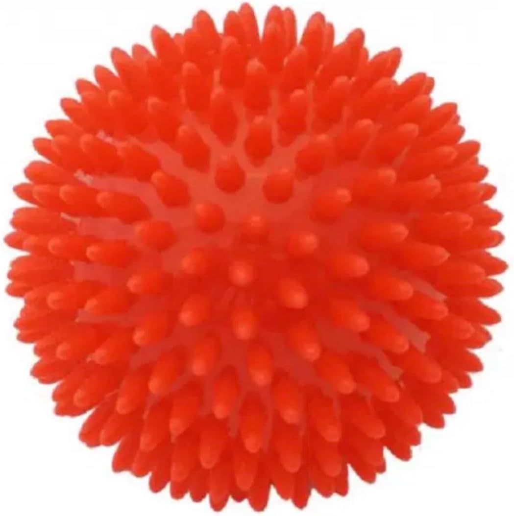 Pro-Hedgehog Massage Ball, Red, Spiky Textured Therapy Ball for Muscle Recovery and Trigger Point Release