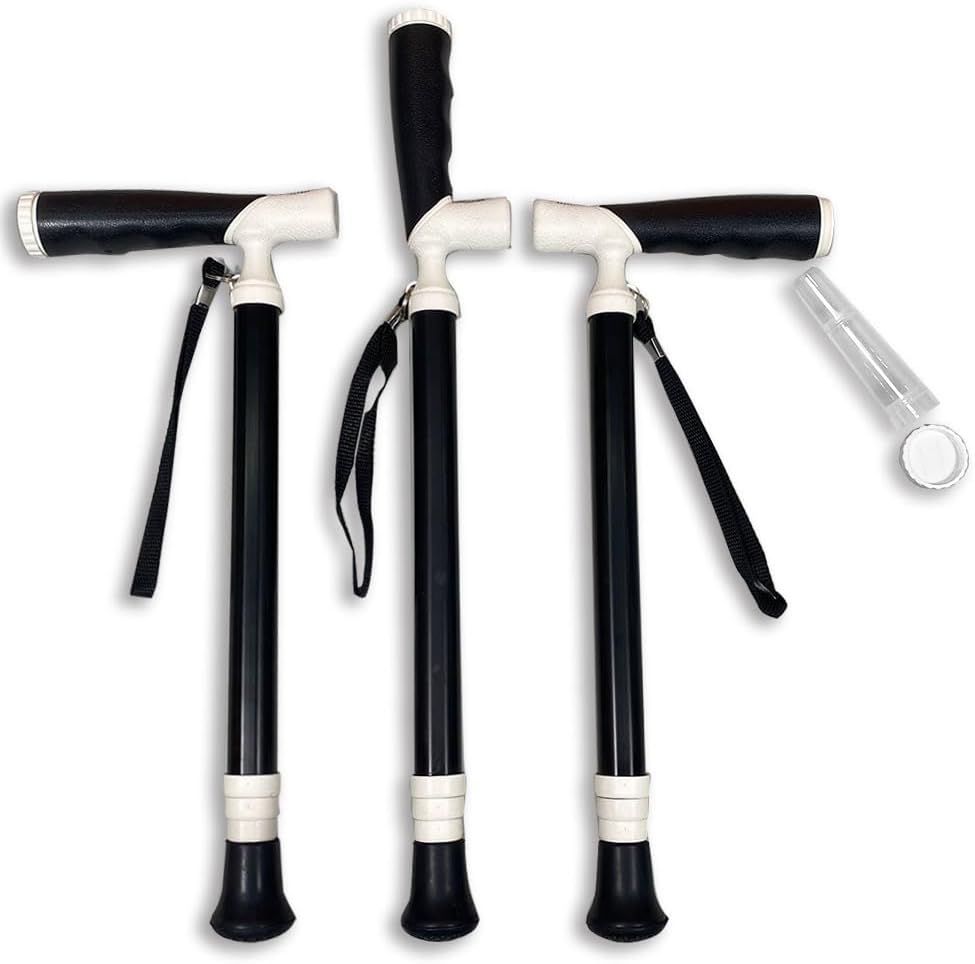 Walking Cane Adjustable Folding Lightweight Walking Canes for Men & Women Soft Ergonomic Handle Heavy Duty All