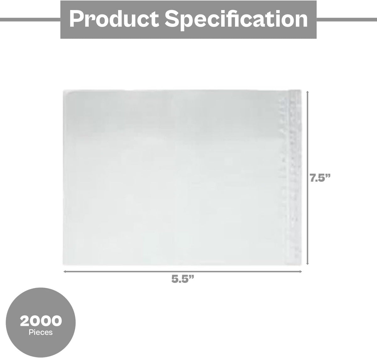 PSBM 2000 PCS 7.5 x 5.5 Inch Clear Blank Packing List Envelopes, Shipping Documents Pouches/Sleeves for Mailing