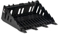 Fine-Grade Skeleton Rock Bucket with Bolt-On Teeth, Skid Steer Quick Tach Mounting System, 3" Spaced Tines