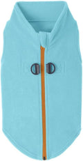 Zip Up Fleece Vest, Fleece Jacket Sweater with Zipper Closure and Leash Ring, Turquoise, Medium