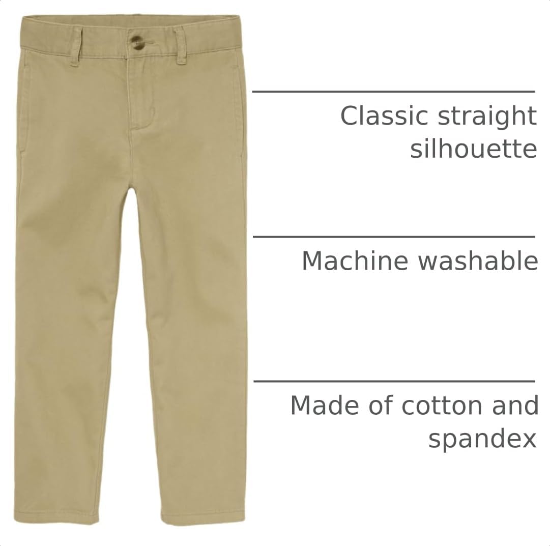 Boys Stretch Chino Pants, Flax Single, 18 US
