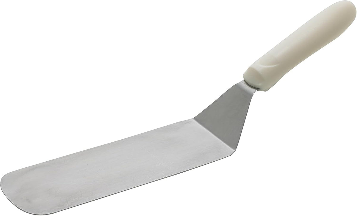 8" x 3" White Flexible Griddle Turner Spatula with Handle