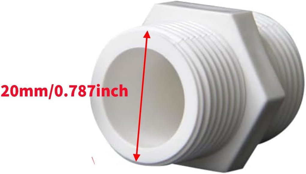 16Pack 1/2 Inch PVC Male Thread Coupling Adapter Nipple Pipe Fitting for Thread plumbing Pipe, Home or Industrial Use (White)