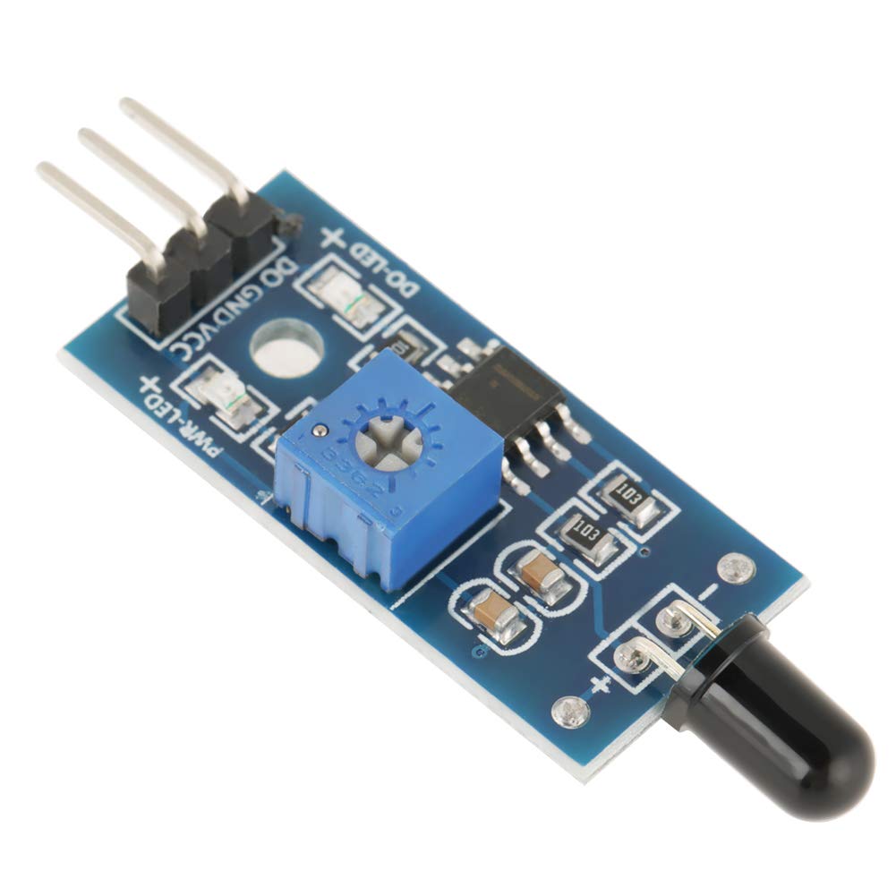 IR Infrared Flame Sensor Module 5 Pack 760-1100nm Detection Range with Adjustable Sensitivity and 60° Viewing Angle Digital and Analog Output for Fire Detection Compatible with Arduino