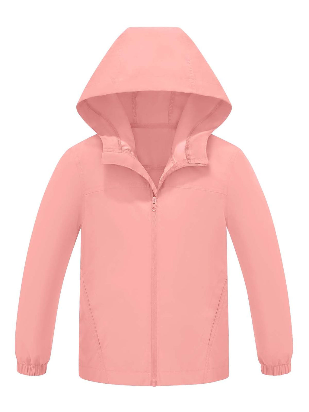 Kids Waterproof Rain Jacket Lightweight Raincoat(Pink,10-12years)