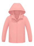 Kids Waterproof Rain Jacket Lightweight Raincoat(Pink,10-12years)