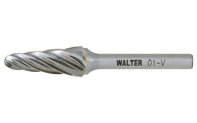 Walter 01V069 Carbide Burr, Cone SL-4, 1/2 x 1-1/8, 1/4 Shank, Non-Ferrous