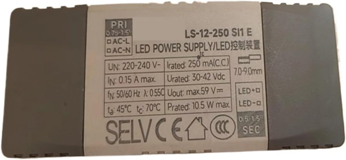 45mm Aperture Downlight Constant Current Transformer Ballast 21W Control Device Flicker-Free LS-12-250(12W/300MA/30-42V LS-12-300 SI1 E)
