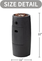 Outdoor Propane Fire Pit, 11" Propane Fire Column, Patio Gas Fire Pit 15,000 BTU Small Firepit Table for Outside w