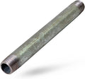 SUPPLY GIANT OQHM1212 12" Long Galvanized Steel Nipple Pipe Fitting with 1/2" Nominal Size Diameter, Single Unit