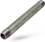 SUPPLY GIANT OQHM1212 12" Long Galvanized Steel Nipple Pipe Fitting with 1/2" Nominal Size Diameter, Single Unit