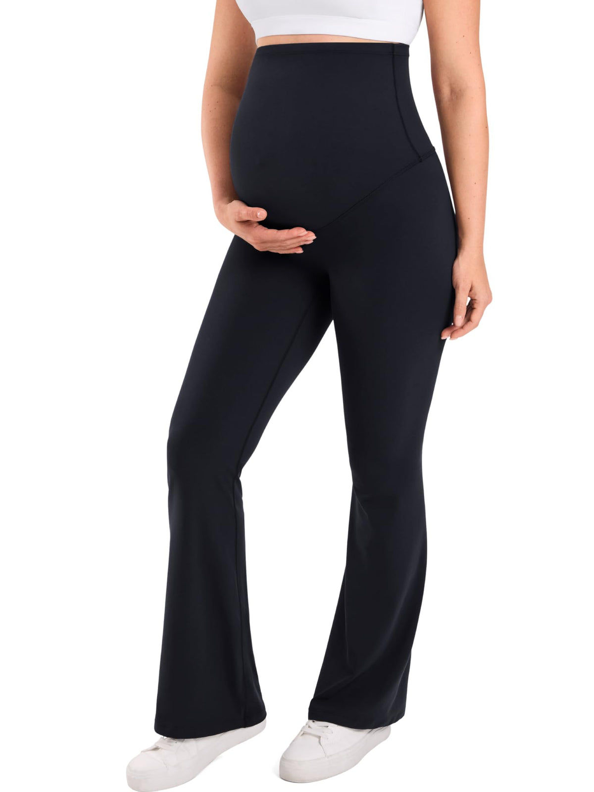 Flared Maternity Leggings Black Medium
