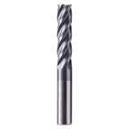 1/2" 4 Flute Solid Carbide Long Square End Mill, 4" OAL, AlTiN Coated