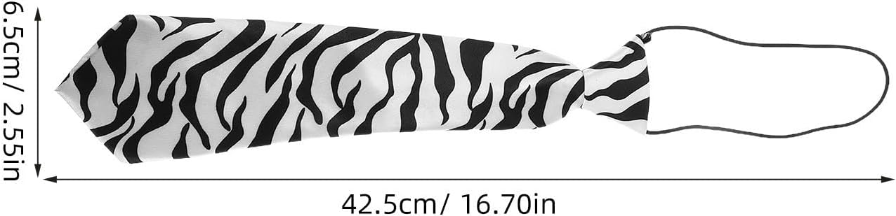 4pcs Boys Neckties Zebra Print Korean Style Elastic Design Polyester Yarn Easy Care Material Neckties for Boys Daily