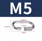 M5 Quick Links, 1.97 Inch Galvanized Steel Chain Connector, 650 LB, 10‑Pack