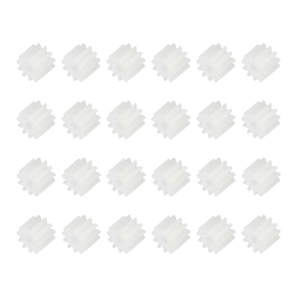 MECCANIXITY 24Pcs Module 0.5 Plastic Gears 11 Teeth 1.65mm ID 5mm White