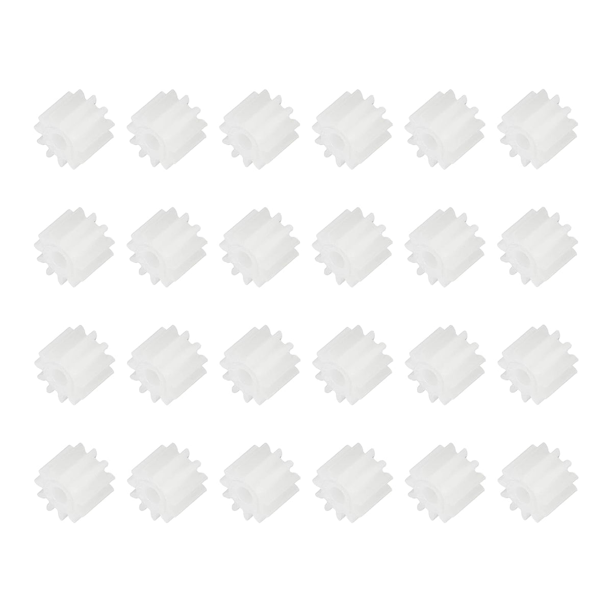 MECCANIXITY 24Pcs Module 0.5 Plastic Gears 11 Teeth 1.65mm ID 5mm White