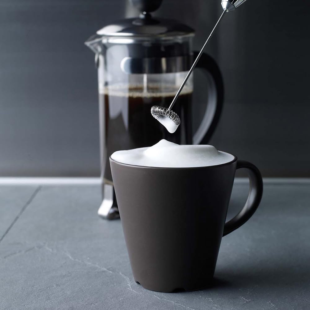Milk Frother with Counter Stand, The Original Steam-Free Frother, Black