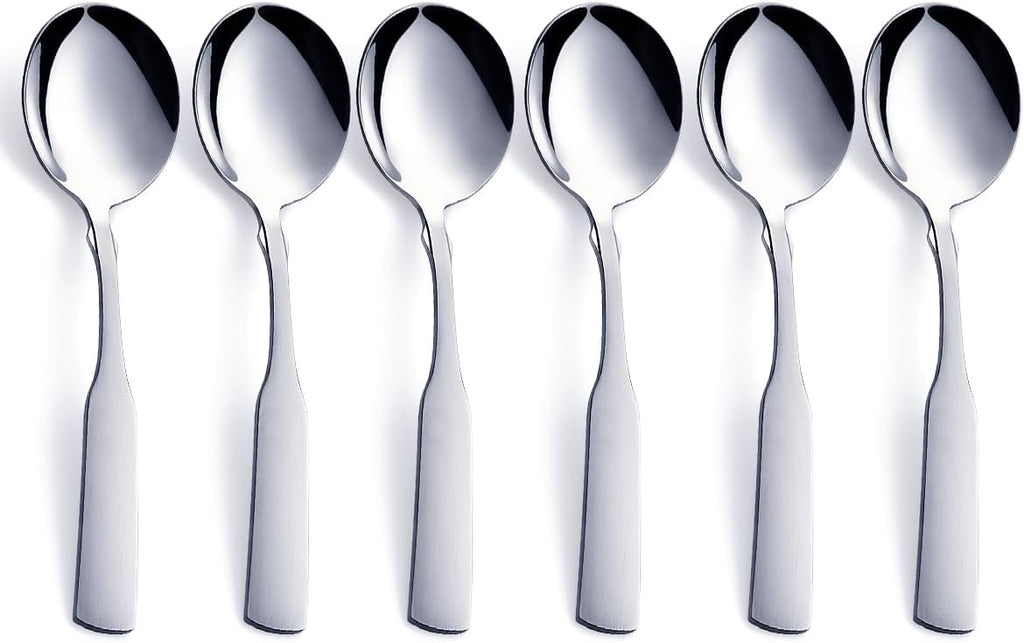 Stainless Steel Round Soup Spoon Set of 6