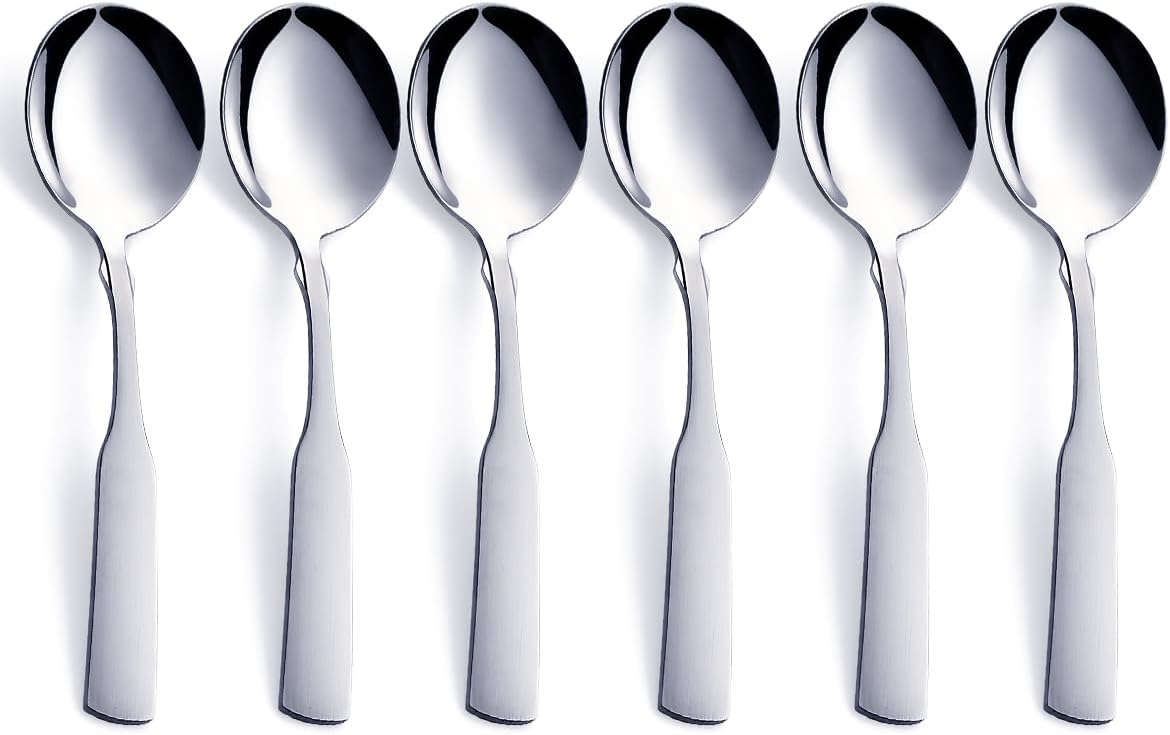 Stainless Steel Round Soup Spoon Set of 6