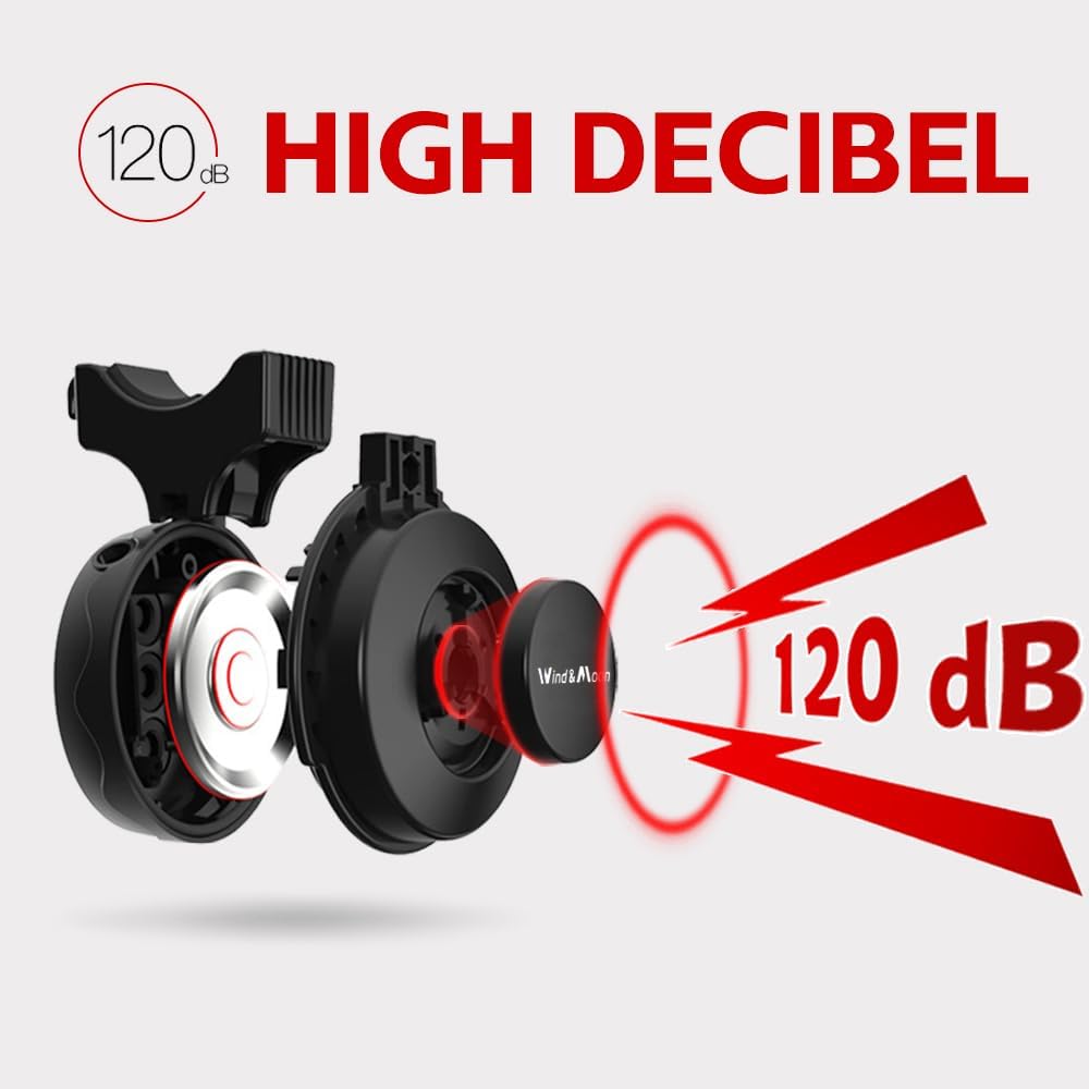 Electronic Bike Horn 120db Cycling Electric Bicycle Horn 4 Sound Modes with Rechargeable Battery Waterproof Bicycle
