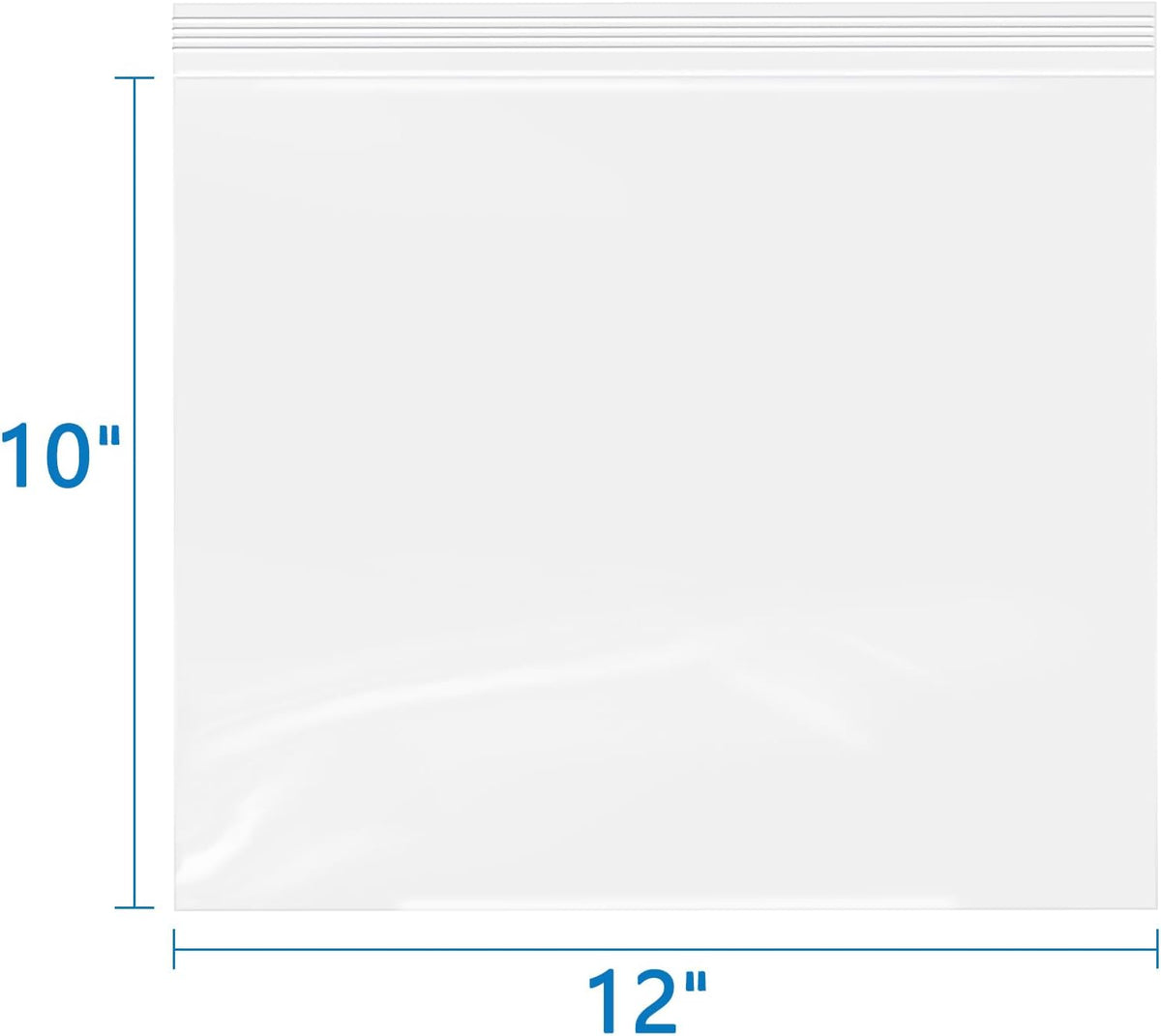 12" x 10" 100 Pack 2 Mil Resealable Zip Bags