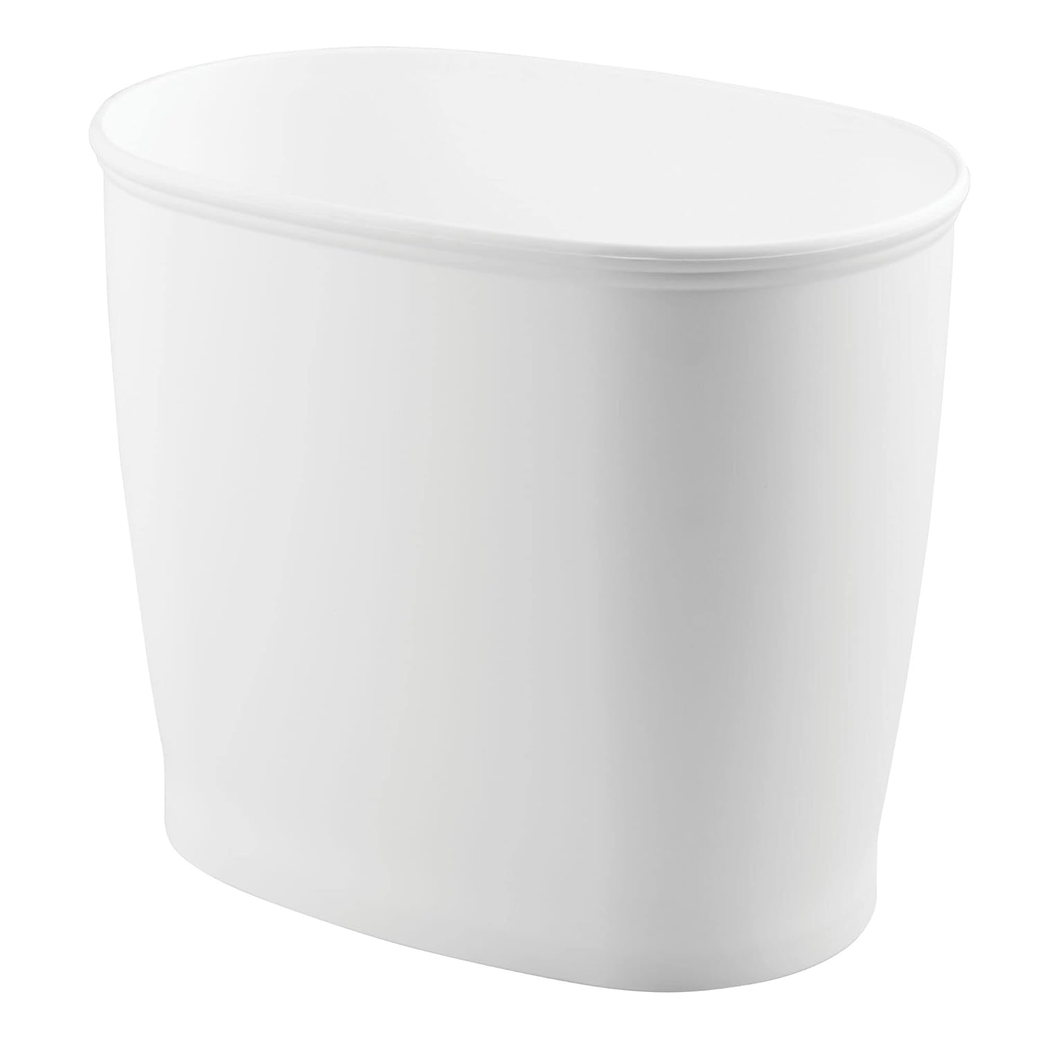 Slim Plastic Bathroom Trash Can, White | Small Size