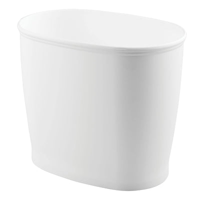 Slim Plastic Bathroom Trash Can, White | Small Size
