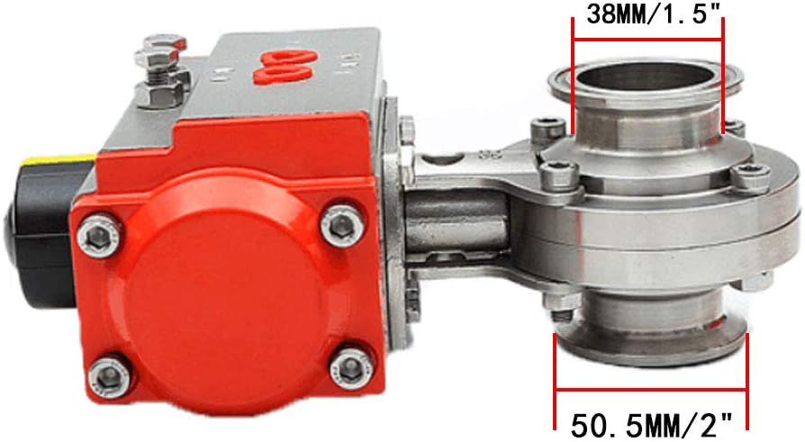 1.5"Triclamp Pneumatic double-Acting Butterfly Valve