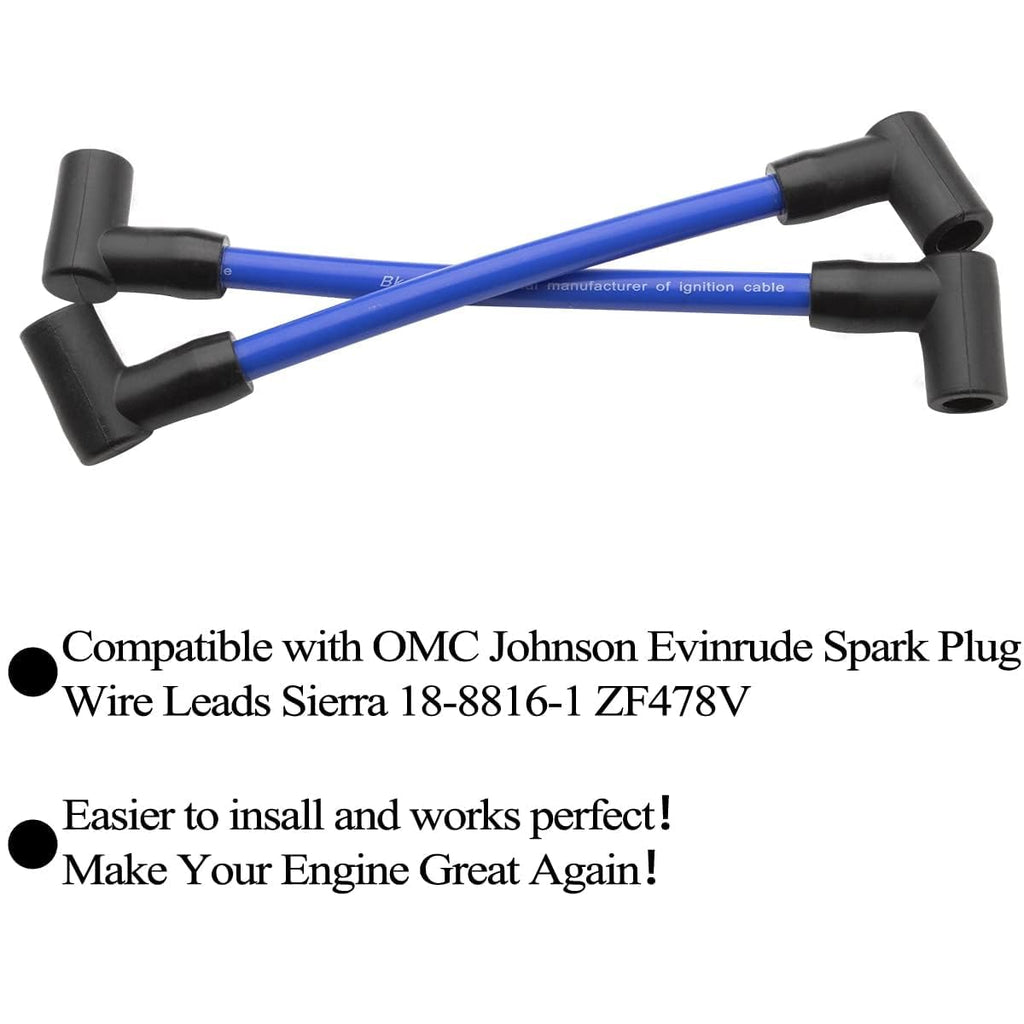 6Pcs Johnson Marine Spark Plug Wire 6" High Performance Premium Replacement