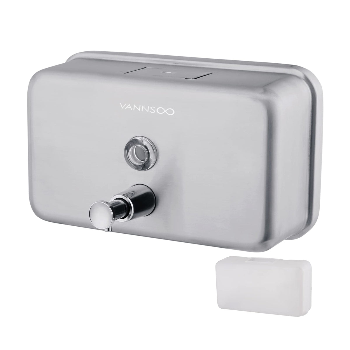 Commercial Soap Dispenser Wall Mount Stainless Steel, Horizontal
