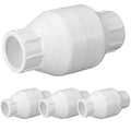 Geetery 4 Pcs 3/4 Inch PVC Inline Check Valve Solvent Connections White Plastic Backflow Preventer Pipe Fittings Check Socket Schedule