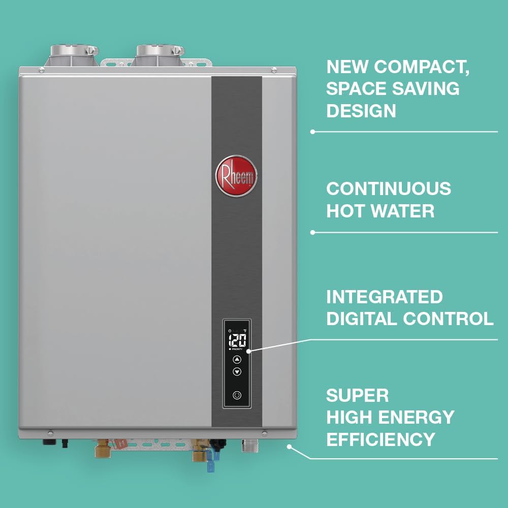 RTGH Series 9.5 GPM Liquid Propane Tankless Water Heater Indoor | 199,900 BTUs Super High Efficiency On Demand