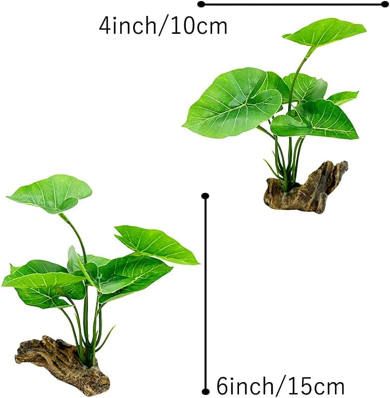 Fish Tank Decor Aquarium Decorations Ornaments Betta Leaf pad Hammock 6inch Plastic Artificial Plant Goldfish Fish