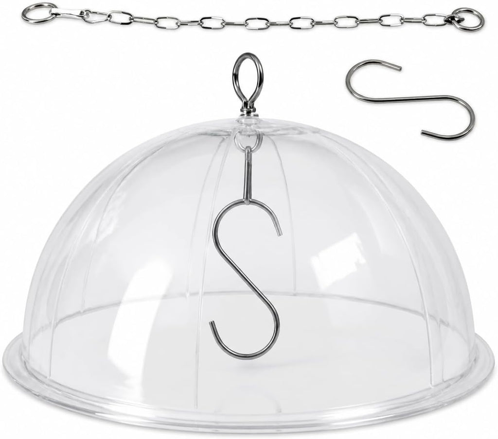 13 Inches Solid Clear PC Wobbly Squirrel Proof Baffle Deflector for Bird Feeder, Fit up 1.5 Inches + Pole/Post